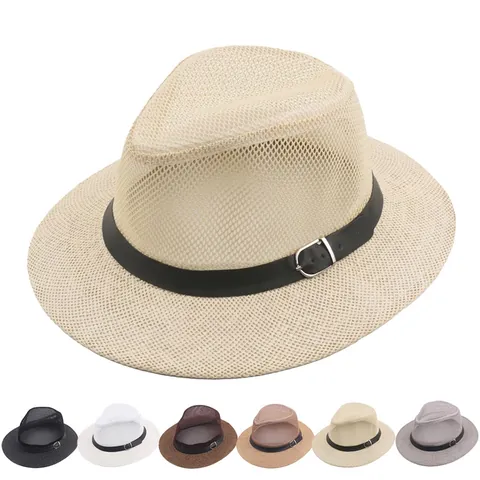 Καπέλο Fedora Χάρτινο Άχυρο Αναπνεύσιμο Πλέγμα Αντηλιακή Προστασία Καλοκαίρι Στυλ Τζαζ Unisex Υπαίθριο Παραλία Διακοπές