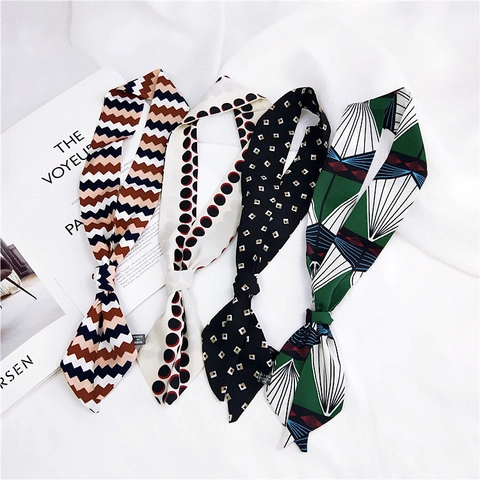 Foulard Stretto In Raso Da Donna Versatile Fascia Per Capelli Nastro Per Borsa Accessorio Moda