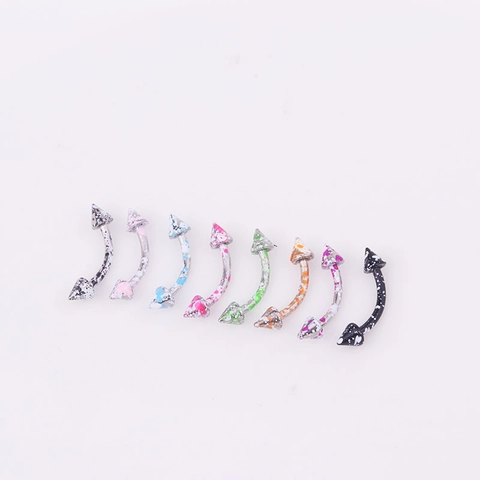 Stud De Sourcil En Acier Inoxydable Éclaboussures De Peinture Pointes Haltères Courbes Bijoux De Piercing Style Punk Mixte