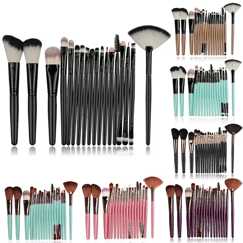 Brochas De Maquillaje Profesionales Fibra Sintética Mango De Plástico Herramientas De Belleza Portátiles Abanico Polvo Sombra De Ojos Difuminado Base De Maquillaje Mujeres Viaje