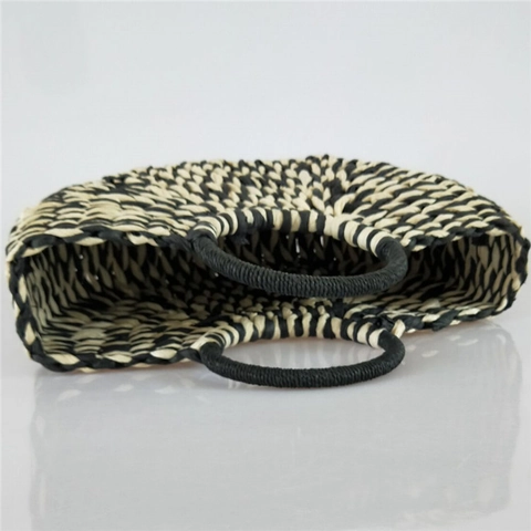 Borsa A Mano In Paglia Intrecciata A Mano Semicerchio Mezzaluna Borsa Da Spiaggia Manico Tondo Vacanze Estive Stile Boho Chic Per Donne
