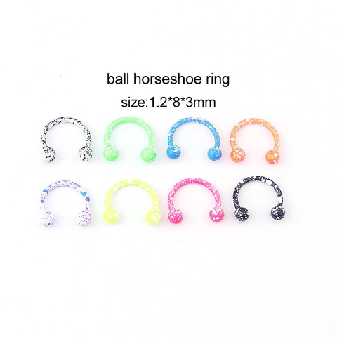 Hoefijzer Septum Ringen Roestvrij Staal Spetters Gelakte Bal Lip Piercing Sieraden Voor Heren Dames Lichaam Accessoires