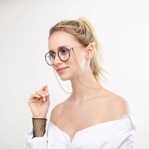 Cadena De Gafas Metal Cordón Antideslizante Bucles Silicona Retro Simple Collar Para Gafas De Sol Y De Lectura Mujeres