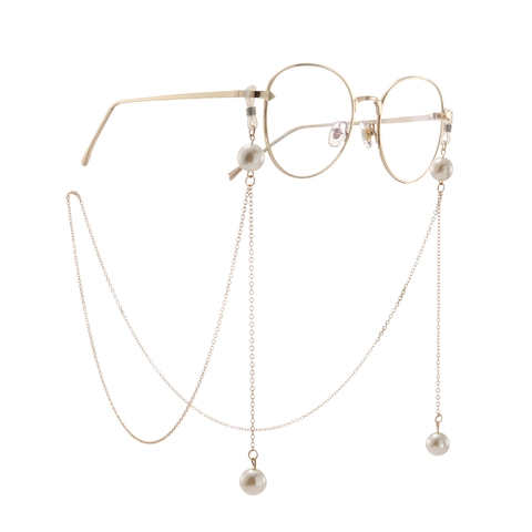 Elegant Eyeglass Chain Metal Alloy With Artificial Pearls Retro Anti Slip Glasses Strap Holder For Women