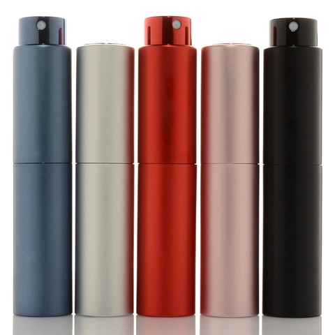 Atomizzatore Di Profumo Portatile Bottiglia Spray Ricaricabile Scocca In Alluminio Interno In Vetro Design Rotante Viaggio
