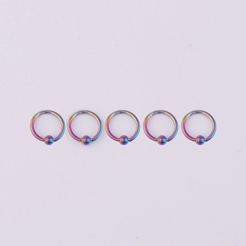 316L Stainless Steel Captive Bead Ring BCR Body Piercing Jewelry For Ear Cartilage Nose Lip Various Colors Simple Style