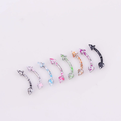 Stud De Sourcil En Acier Inoxydable Éclaboussures De Peinture Pointes Haltères Courbes Bijoux De Piercing Style Punk Mixte