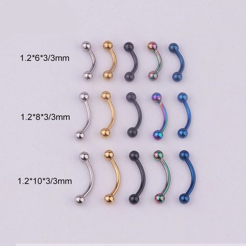 Wenkbrauwpiercing Roestvrij Staal Curved Barbell Bal Lichaamssieraden Mode Ringen Voor Dames En Heren