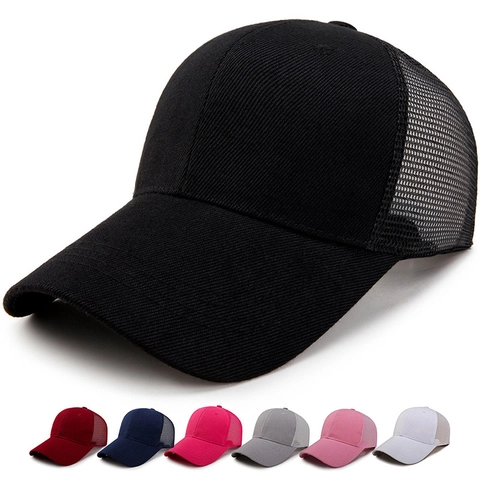 Trucker Hat Mesh Baseball Cap Atmungsaktiv Sonnenschutz Verstellbar Snapback Einfarbig Outdoor Sport Unisex Baumwolle Polyester