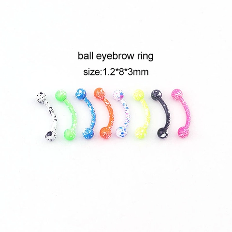 Curved Barbells Eyebrow Rings Stainless Steel Baked Paint Splashed Pattern Body Piercing Jewelry Unisex Colorful