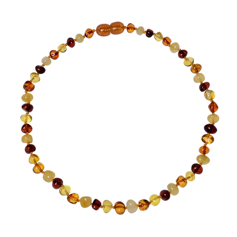 Natural Baltic Amber Beaded Necklace Irregular Polished Stone Handmade Jewelry With Screw Clasp For Adults Unisex Fashion