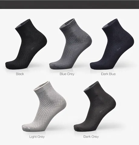 Calcetines De Fibra De Bambú Unisex Transpirable Desodorante Absorbe El Sudor Patrón Rejilla Talón Punta Reforzados Sport