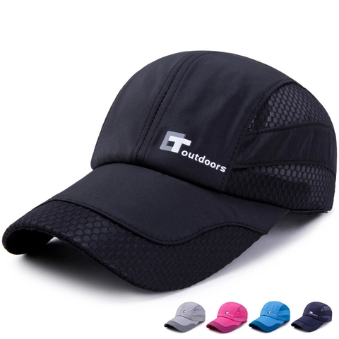Sneldrogende Outdoor Baseballpet Polyester Mesh Ademend Zonnehoed Voor Vissen Wandelen Hardlopen Sport Verstelbaar