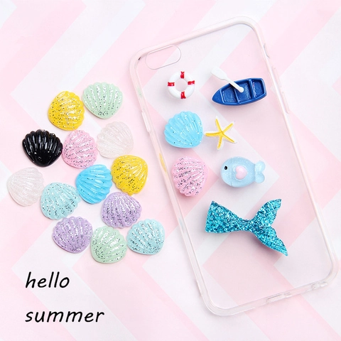 Θέμα Ωκεανού Resin Charms Μινιατούρα Αστερίας Άγκυρα Σωσίβιο Βάρκα Κουπί Αξεσουάρ Για DIY Slime Και Χειροτεχνία