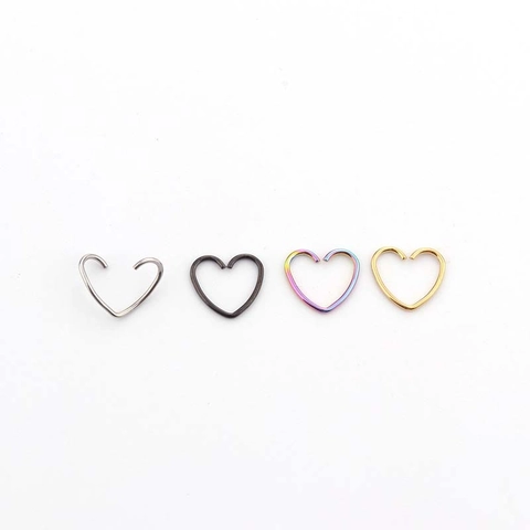 Anello Per Piercing In Acciaio Inossidabile 316L Forma Cuore Stella Orecchino Cerchio Cartilagine Naso Osso Gioielli Corpo Minimalisti