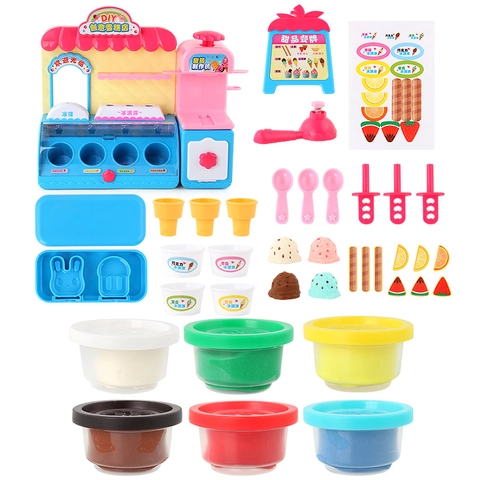 Giocattolo Macchina Per Gelato DIY Per Bambini Pasta Modellabile Plastica Cucina Gioco Di Ruolo Con Musica LED
