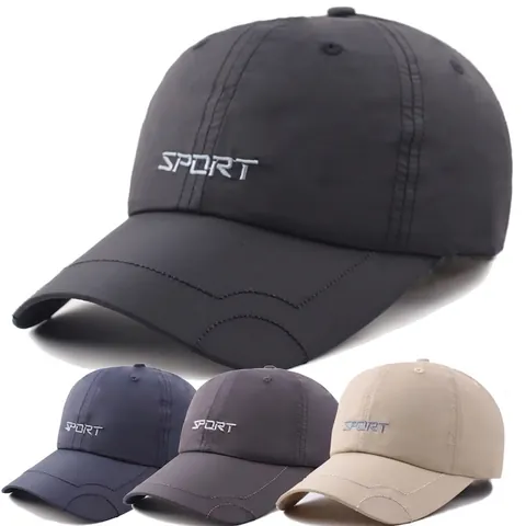 Quick Dry Sport Baseball Cap Men Women Letter Embroidery Waterproof Outdoor Sun Protection Adjustable Curved Brim Hat