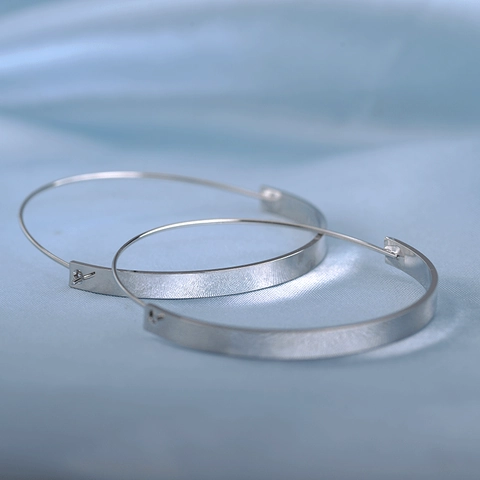 Geometric Semi Circular Alloy Hoop Earrings With Steel Earring Post Minimalist Modern Versatile Fashion Jewelry For Women