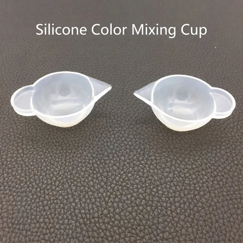 Silicone Mixing Cup Resin DIY Jewelry Making Epoxy Glue Tools With Spout Handle Spatula Spoon Translucent White Flexible