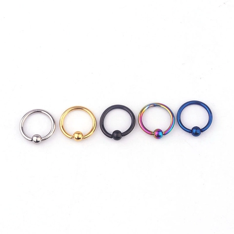 316L Stainless Steel Captive Bead Ring BCR Body Piercing Jewelry For Ear Cartilage Nose Lip Various Colors Simple Style