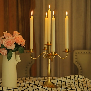 European Vintage Iron Candelabra Metal Candle Holder Table Centerpiece Wedding Party Dinner Decoration Taper Candles