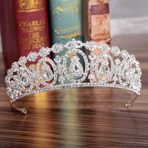 Corona Da Sposa Tiara Lega Strass Cristallo Lusso Matrimonio Accessorio Capelli Per Donne Stile Barocco