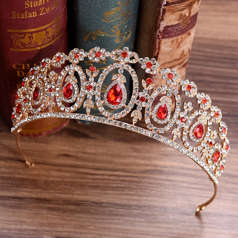 Corona Da Sposa Tiara Lega Strass Cristallo Lusso Matrimonio Accessorio Capelli Per Donne Stile Barocco
