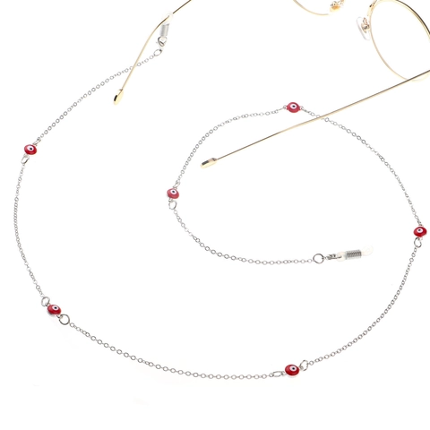 Evil Eye Metall Brillenkette Mit Rutschfesten Silikonschlaufen Boho Dekorative Brillenband Für Damen Herren