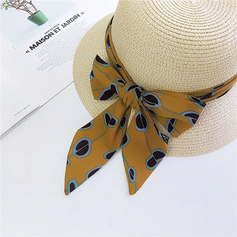 Damen Seidenschal Im Koreanischen Stil Mit Blumenmuster Eleganter Langer Schmaler Halsschal Für Taschengriff Haarband Modisches Accessoire