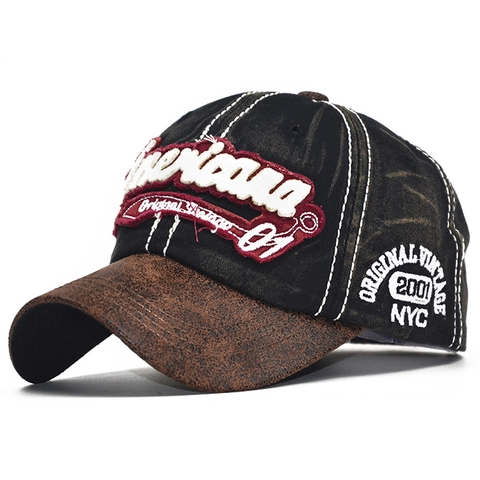 Cappello Da Baseball Vintage In Cotone Lavato Con Ricamo 3D Americana Design Patchwork Unisex Retro Berretto Sole