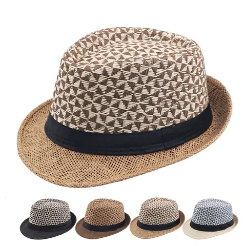 Cappello Fedora Vintage In Paglia Di Carta Traspirante Protezione Solare Cappello Jazz Da Esterno Uomo Donna