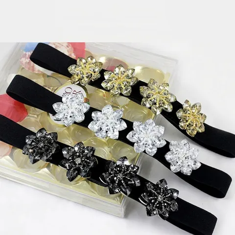Cintura Elastica Da Donna Con Fiori In Cristallo Di Vetro E Strass Sottile Elastica Per Abiti Fibbia Elegante In Lega