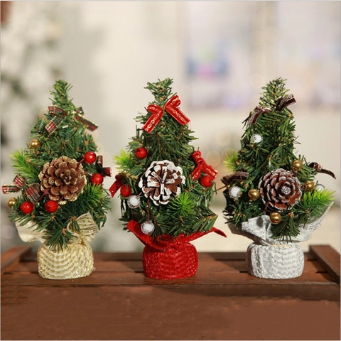 Mini Weihnachtsbaum Desktop Dekoration Künstliche Kiefer Mit Pailletten Stoffbasis Schleifen Und Bälle Festliches Ornament