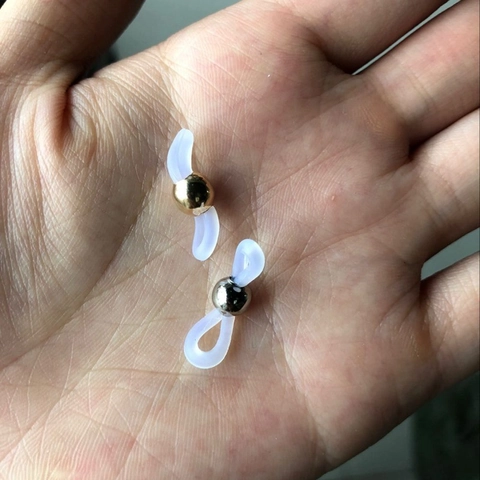 Glasses Chain Connectors Silicone Anti-Slip Eyewear Strap Ends Adjustable Metal Bead Elastic Holder DIY Eyeglass Accessories