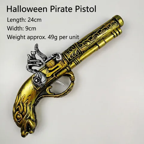 Halloween Pirate Costume Props Plastic Realistic Toy Gun Hook Eye Patch Kids Cosplay Performance Role Play Dress Up