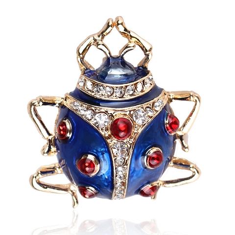 Spilla a Forma di Coccinella in Lega Smalto con Strass Insetto Animale Accessorio per Donna Gioielli Regalo