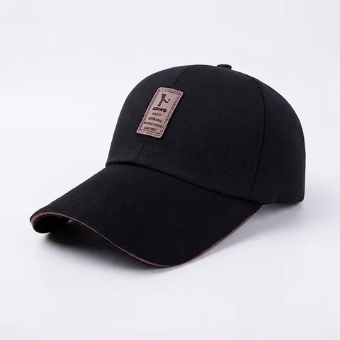 Berretto Da Baseball Cotone Canvas Regolabile Sport Golf Cappello Con Patch In Pelle Visera Estesa Protezione Solare Unisex