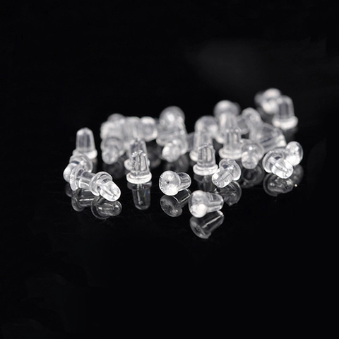 Transparent Silicone Plastic Earring Backs Stoppers Bullet Shape Disc Earring Findings Jewelry Making Accessories