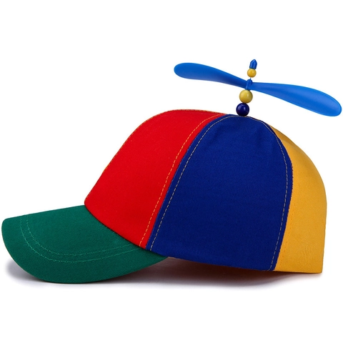 Kinder Propeller Baseball Kappe Patchwork Helikopter Hut Propeller Verstellbar Baumwolle Polyester Für Jungen Mädchen