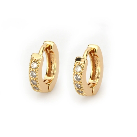 Huggie Hoop Ohrringe 18k Vergoldetes Kupfer Mit Zirkon Und 925 Sterling Silber Ohrring Stecker Für Damen Modern Minimal