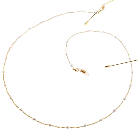 Elegant Faux Artificial Pearl Glasses Chain Non-slip Alloy Metal Sunglasses Strap Cord Holder Fashion Eyewear Accessory Women