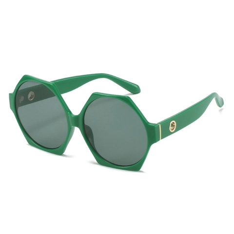 Gafas De Sol Hexagonales Irregulares De Moda Mujeres Hombres Montura Geométrica Grande Degradado Protección UV400