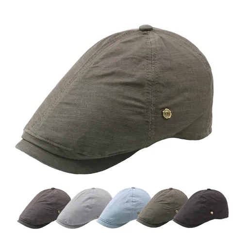 Vintage Newsboy Ivy Cap Cotton Polyester Solid Color Retro Adjustable Flat Hat For Men And Women Sunshade Casual