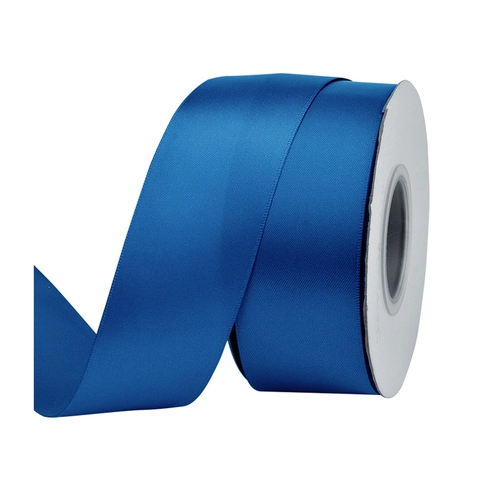 Double Sided Satin Ribbon Polyester Fabric High Density Smooth Webbing For Gift Wrapping DIY Craft Blue Series Decor