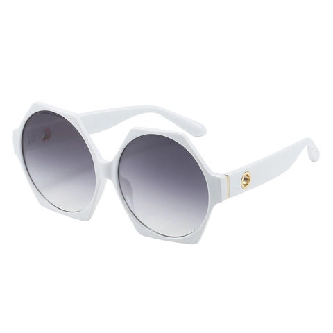 Gafas De Sol Hexagonales Irregulares De Moda Mujeres Hombres Montura Geométrica Grande Degradado Protección UV400