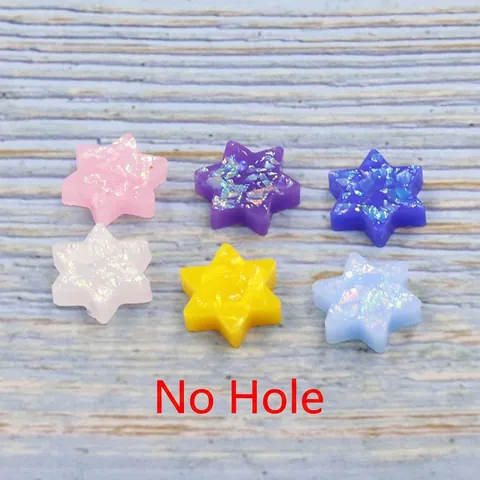 Cabochon Stella Esagramma Resina Opale Sintetico Glitter Schiena Piatta Senza Foro Creazione Gioielli Accessori