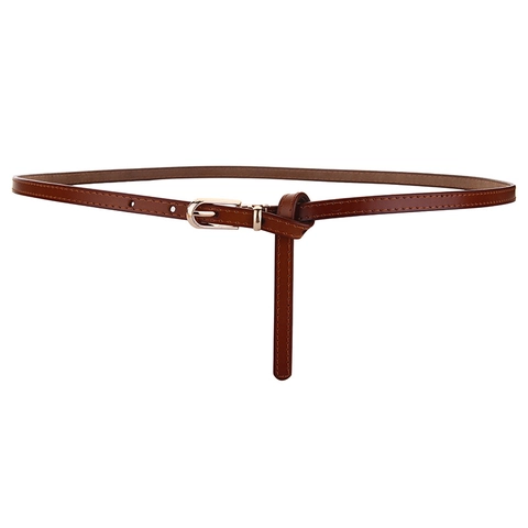 Cintura Sottile In Pelle Di Vacchetta Da Donna Cinturino Sottile Con Fibbia Ad Ardiglione In Metallo Cintura Decorativa Alla Moda
