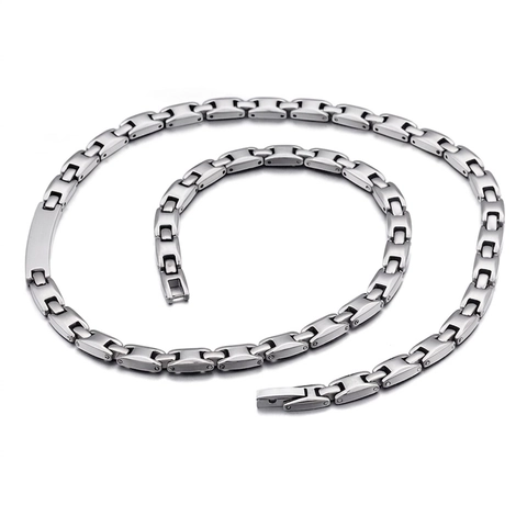 Collana Magnetica Per La Salute In Acciaio Inossidabile 316L Dettagli Vite Industriale Catena In Titanio Per Uomo Donna