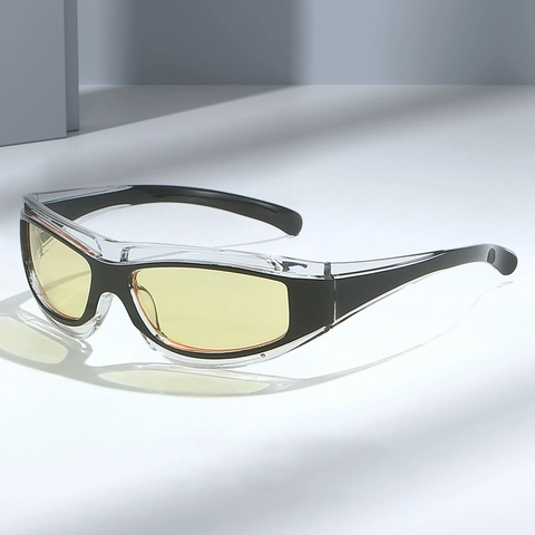 Gafas De Sol Deportivas Futurista Cyberpunk Y2K Montura PC UV400 Gafas Envolventes Para Ciclismo Al Aire Libre Unisex
