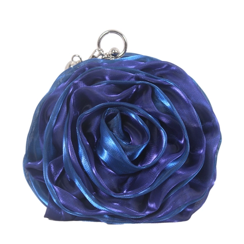 Bolso De Noche De Flor De Rosa 3D Satén Satén Dulce Floral Boda Fiesta Cierre Para Mujeres
